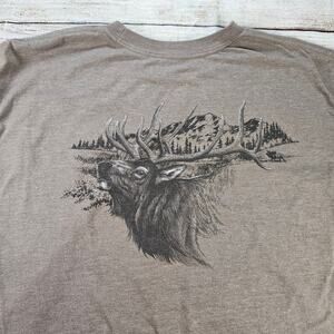 Sportsman's Warehouse Men's XL Heather Brown Elk Graphic Cotton Blend T-Shirt